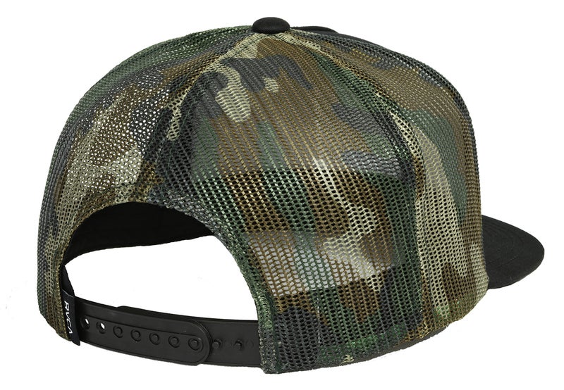RVCA Men's Adjustable Snapback Trucker Hat - VA All The Way Trucker (Black Camo, One Size) - Image 2